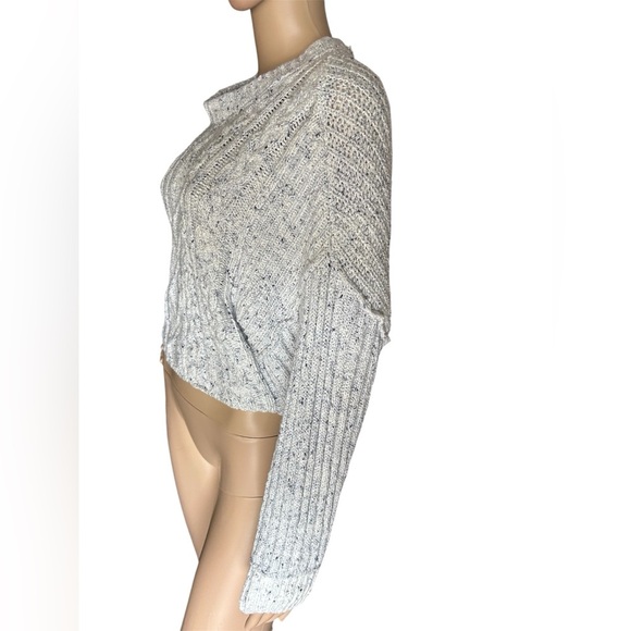 Free People On Your Side Cropped Slouchy Chunky Cable Knit Sweater Women Size S - Picture 3 of 10